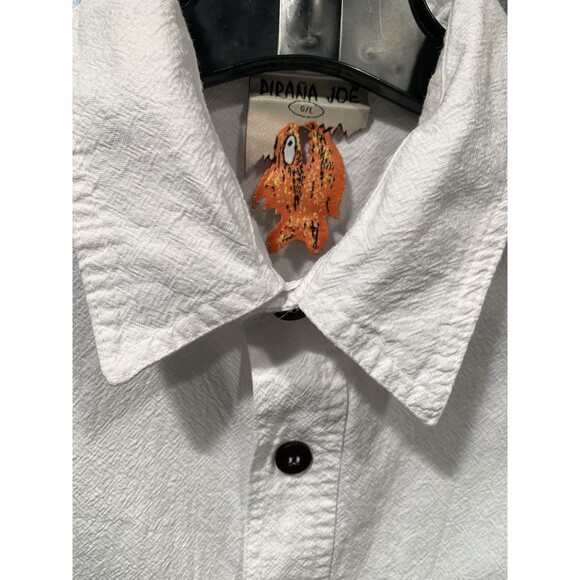 Piraña Joe Roatan 100% Cotton Shirt White Short Adjustable Sleeve Large - Picture 14 of 16